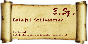 Balajti Szilveszter névjegykártya